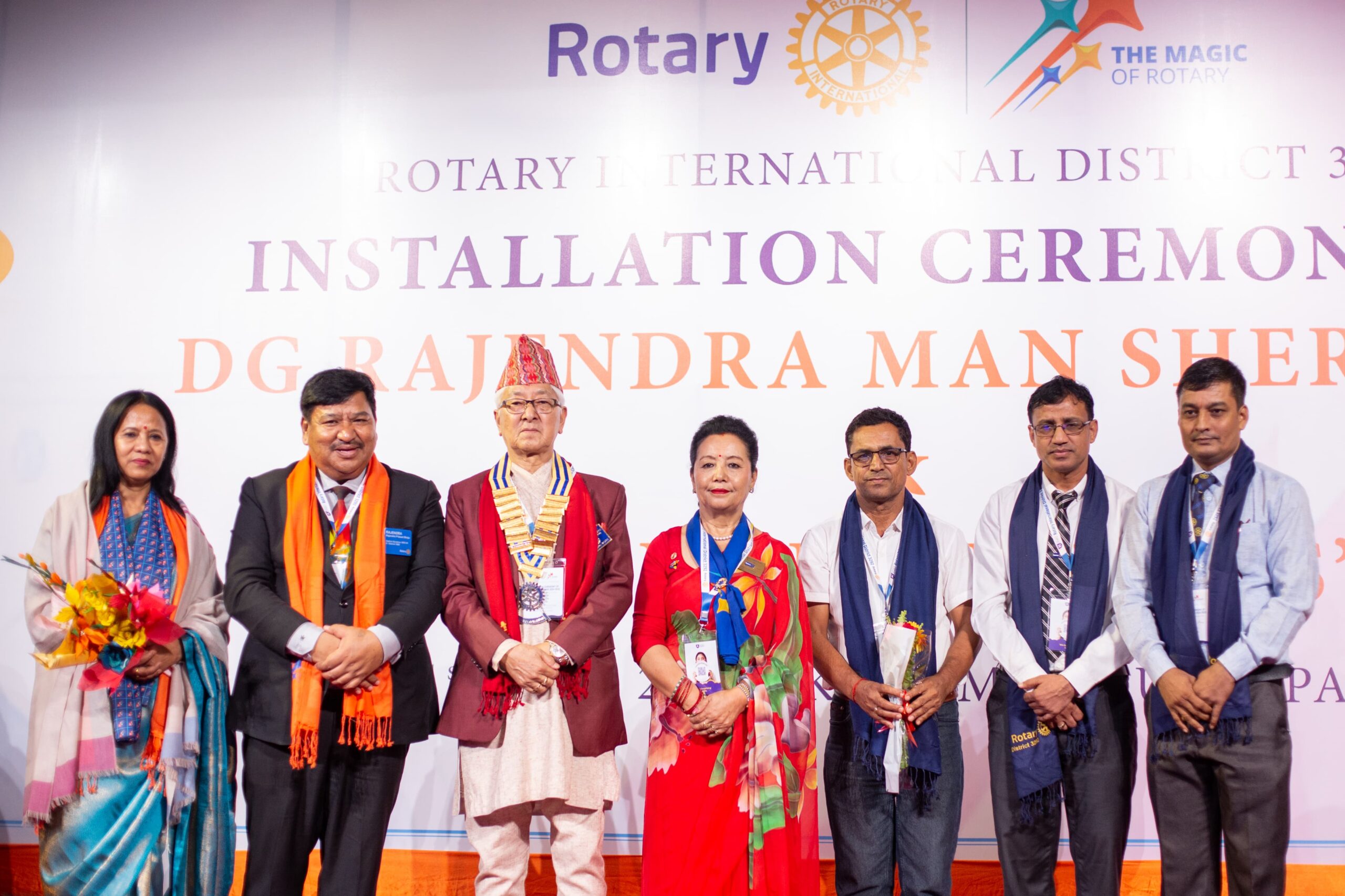 The installation ceremony of DG Rajendra Man Sherchan for Rotary International District 3292